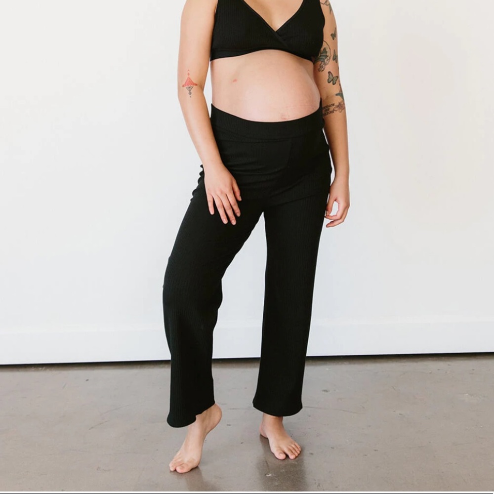 Cozy rib day to night maternity pants